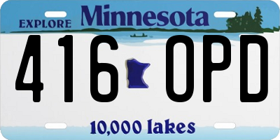 MN license plate 416OPD