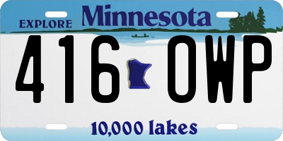 MN license plate 416OWP