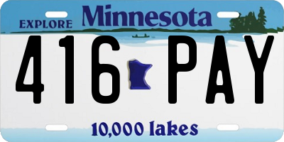 MN license plate 416PAY