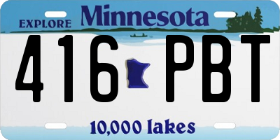 MN license plate 416PBT