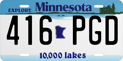 MN license plate 416PGD