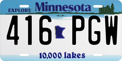 MN license plate 416PGW
