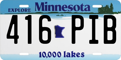 MN license plate 416PIB