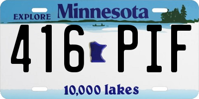 MN license plate 416PIF