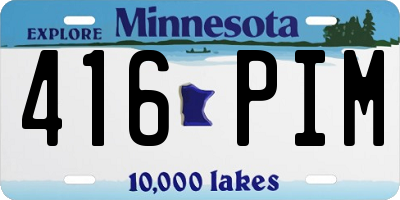 MN license plate 416PIM