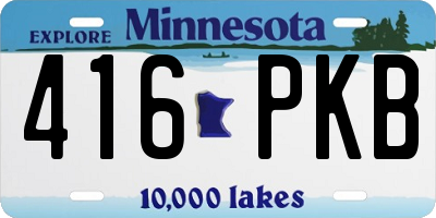 MN license plate 416PKB