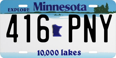 MN license plate 416PNY