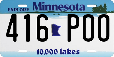 MN license plate 416POO