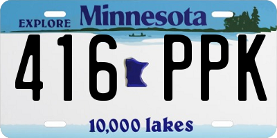 MN license plate 416PPK