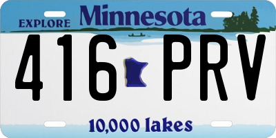 MN license plate 416PRV