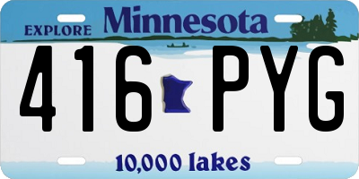 MN license plate 416PYG