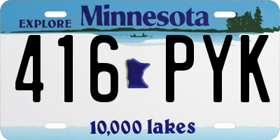 MN license plate 416PYK