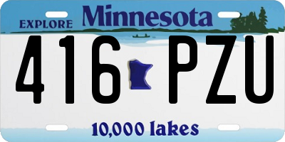 MN license plate 416PZU