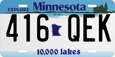 MN license plate 416QEK