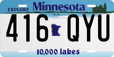 MN license plate 416QYU