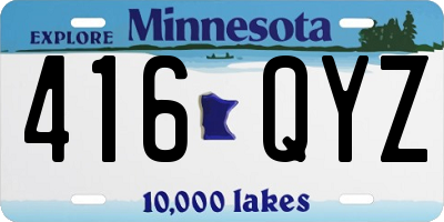 MN license plate 416QYZ