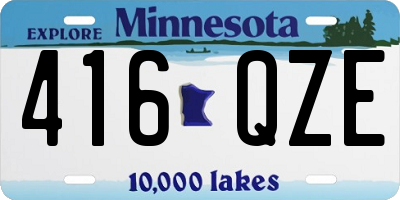 MN license plate 416QZE