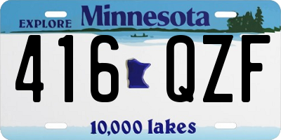 MN license plate 416QZF