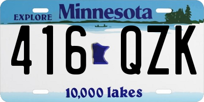 MN license plate 416QZK