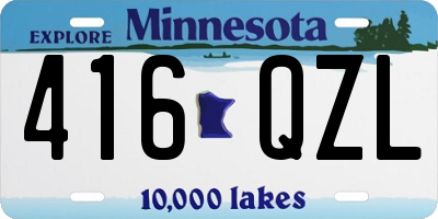 MN license plate 416QZL