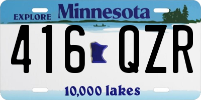 MN license plate 416QZR