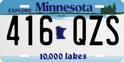 MN license plate 416QZS