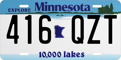 MN license plate 416QZT