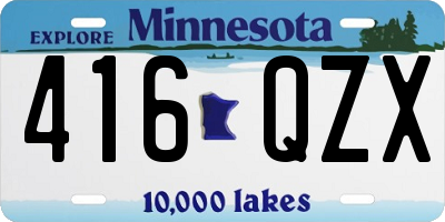 MN license plate 416QZX