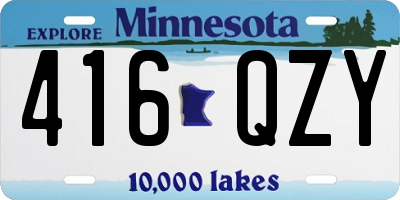 MN license plate 416QZY