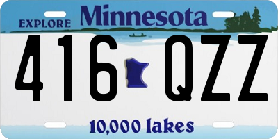 MN license plate 416QZZ