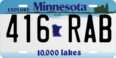 MN license plate 416RAB