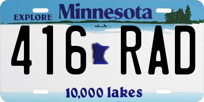 MN license plate 416RAD