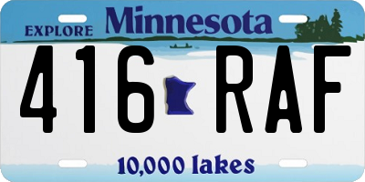MN license plate 416RAF