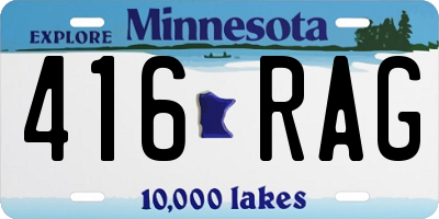 MN license plate 416RAG