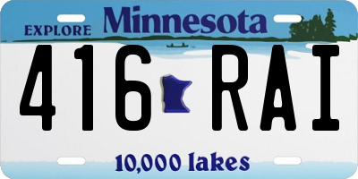 MN license plate 416RAI