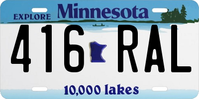 MN license plate 416RAL