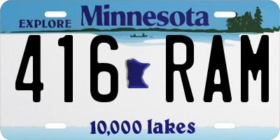 MN license plate 416RAM