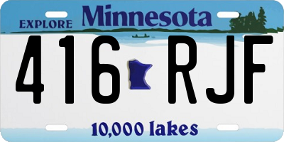 MN license plate 416RJF