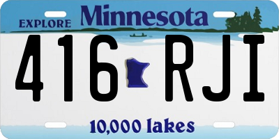 MN license plate 416RJI