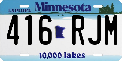 MN license plate 416RJM