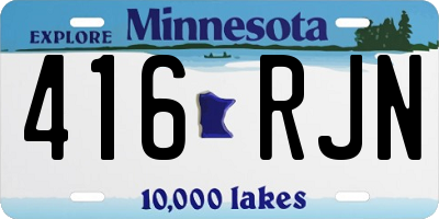 MN license plate 416RJN