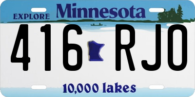 MN license plate 416RJO