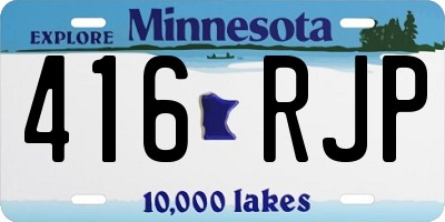 MN license plate 416RJP