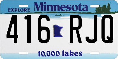 MN license plate 416RJQ