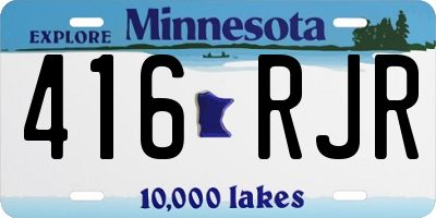 MN license plate 416RJR
