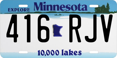 MN license plate 416RJV