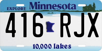 MN license plate 416RJX