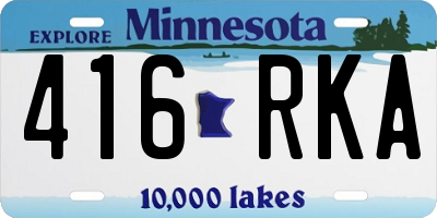 MN license plate 416RKA