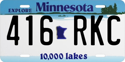 MN license plate 416RKC