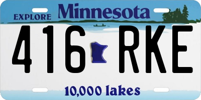 MN license plate 416RKE